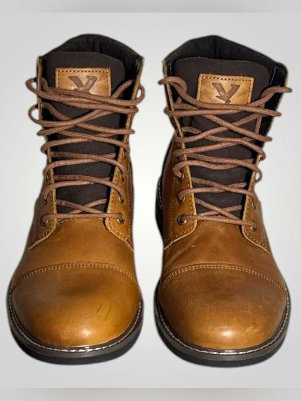 Territory Yukon Men’s Brown Leather Ankle Boots Size 11 Lace Up Comfort Boots